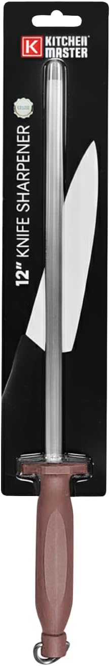 Kitchen Master 12 Inch Stainless Steel Sharpening Steel (Brown) | Professional Honing Rod, KMK061 - Image 2